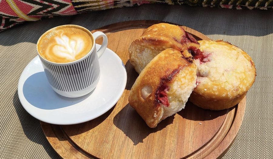 Latte and pastry